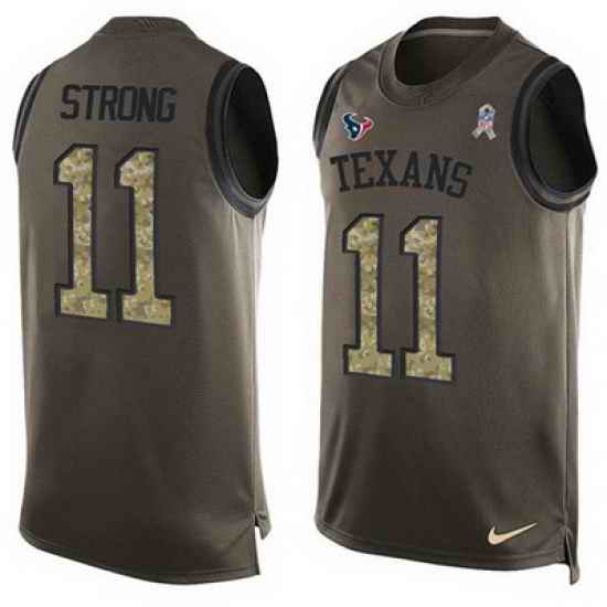 Nike Texans #11 Jaelen Strong Green Mens Stitched NFL Limited Salute To Service Tank Top Jersey
